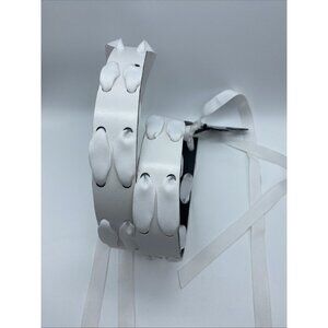 Unbranded White Faux Leather White Ribbon Belt Women's Size L
